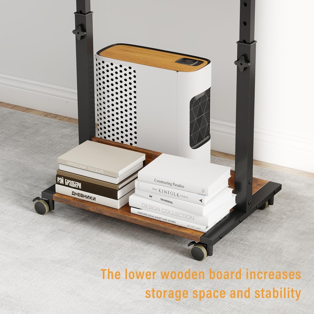 Small Standing Desk with Wheels,Small Mobile Computer Desks Adjustable Height...