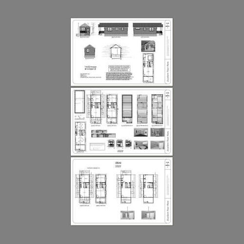 14x32 Tiny House -- 447 sq ft -- PDF FloorPlan -- Model 1D