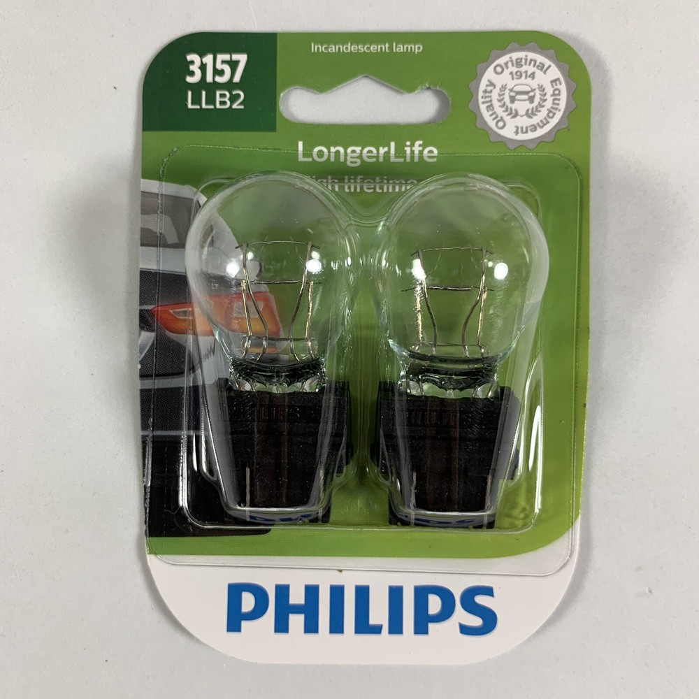 Philips LongerLife 3157 Two-Pack Bulbs, Back Up Reverse Light Replacement Lamps