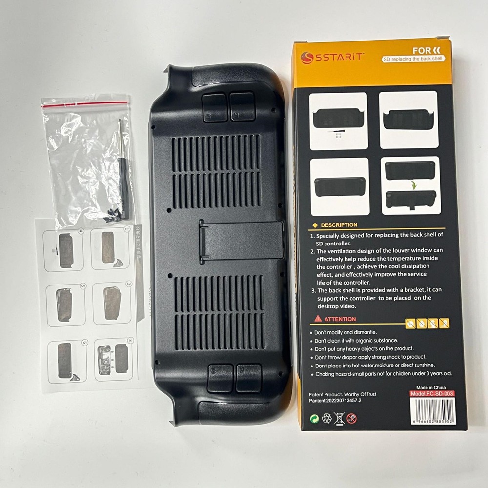 Game Console Cooling Backshell Protective Case with Bracket For Steam Deck D