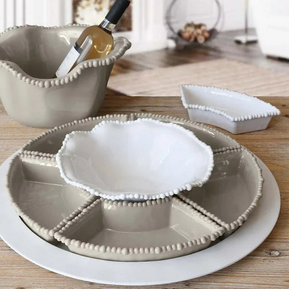 NEW Baci Milano Joke Appetizer Dish White Set 5pce