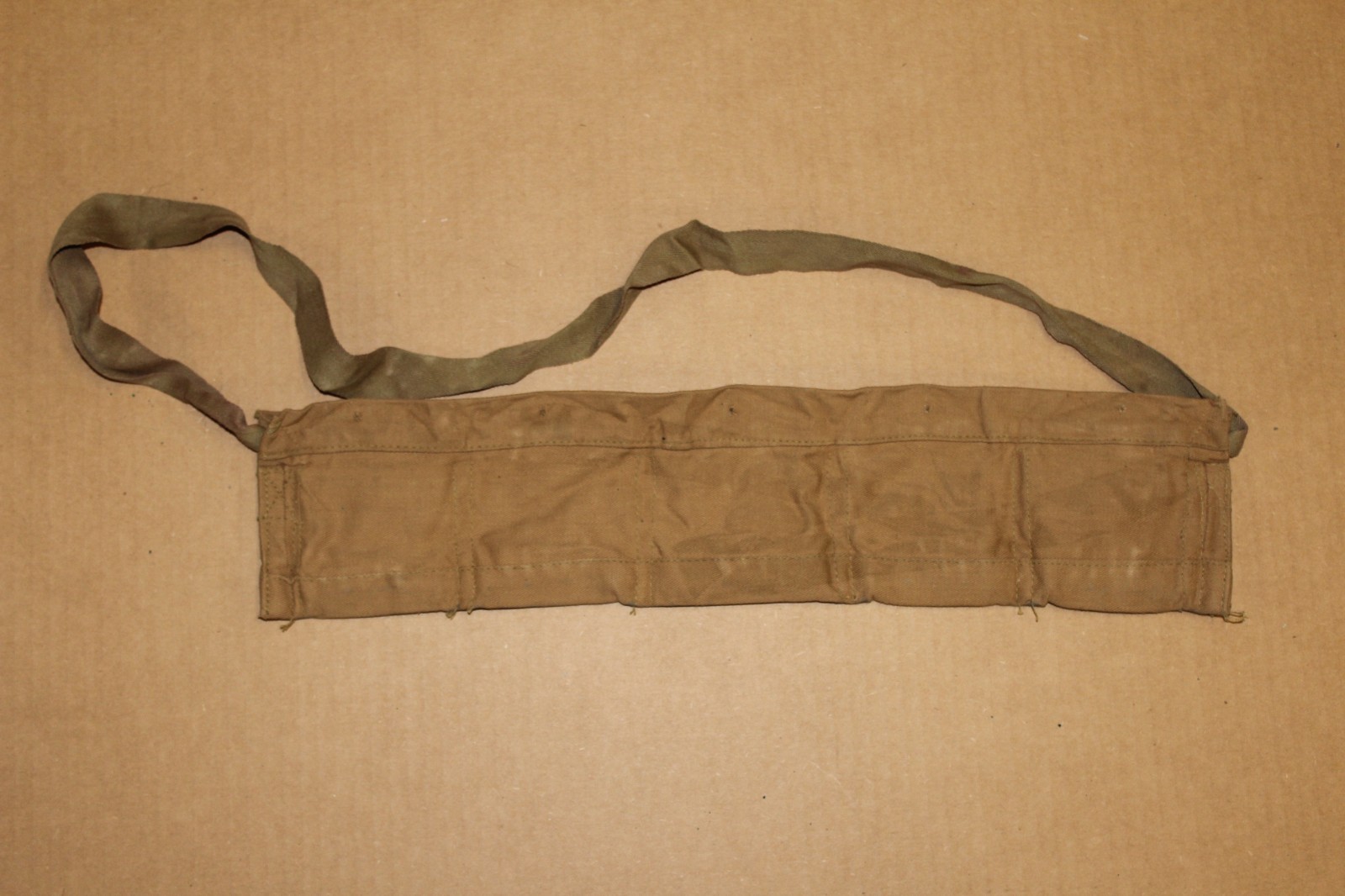 Enfield rifle canvas 50 rd 5 pocket .303 bandolier #BINR14
