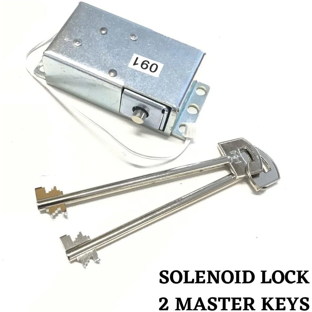 Gun Safe lock Replacement Chrome Keypad include 2 Override Keys &Solenoid Lock