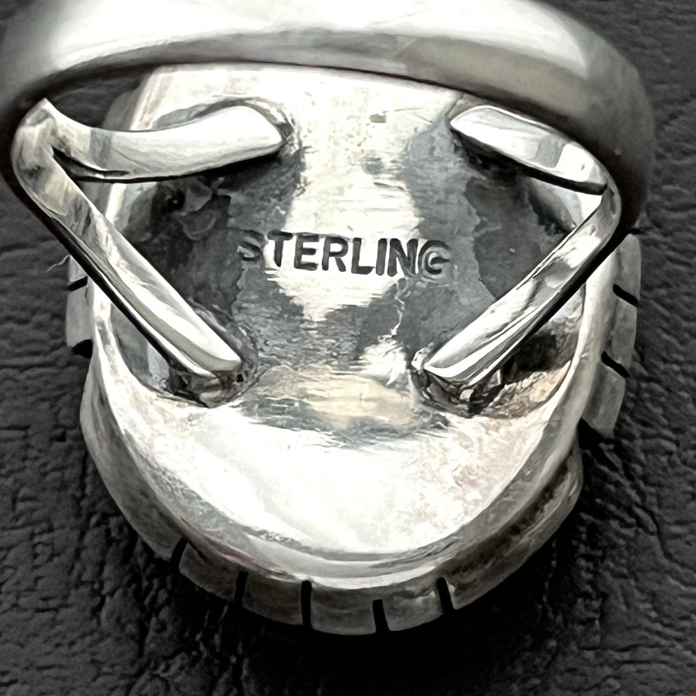Native American Sterling silver & turquoise split shank ring Size 8