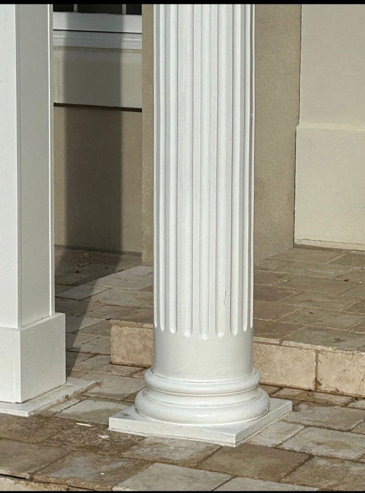 Pair Fluted Porch Columns w/ Base – Exterior Architectural Columns