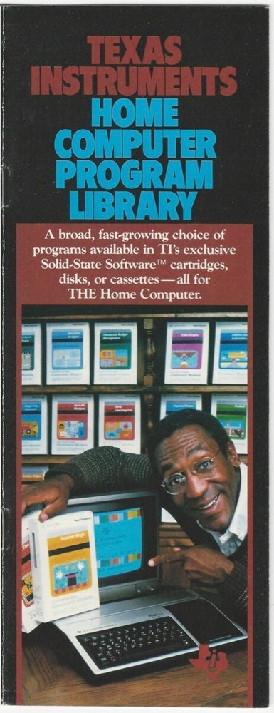 1983 Texas Instruments Home Computer Program Library Bill Cosby Promo Brochure