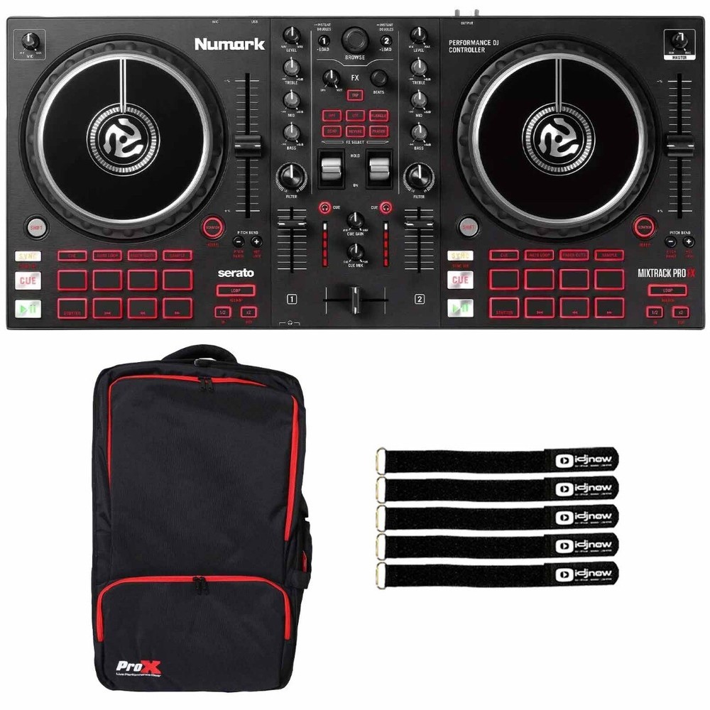 Numark Mixtrack Pro FX 2-Deck Starter Portable DJ Controller with Backpack