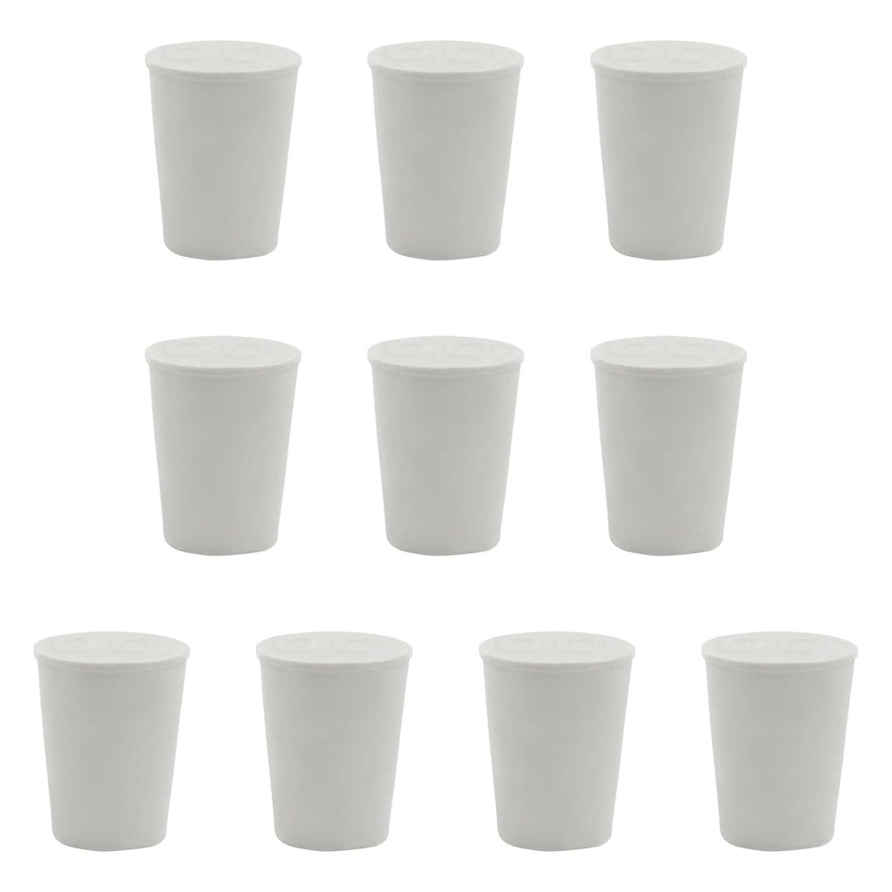 Solid Rubber Stoppers - 10 Assorted Sizes for Safe Laboratory Sealing