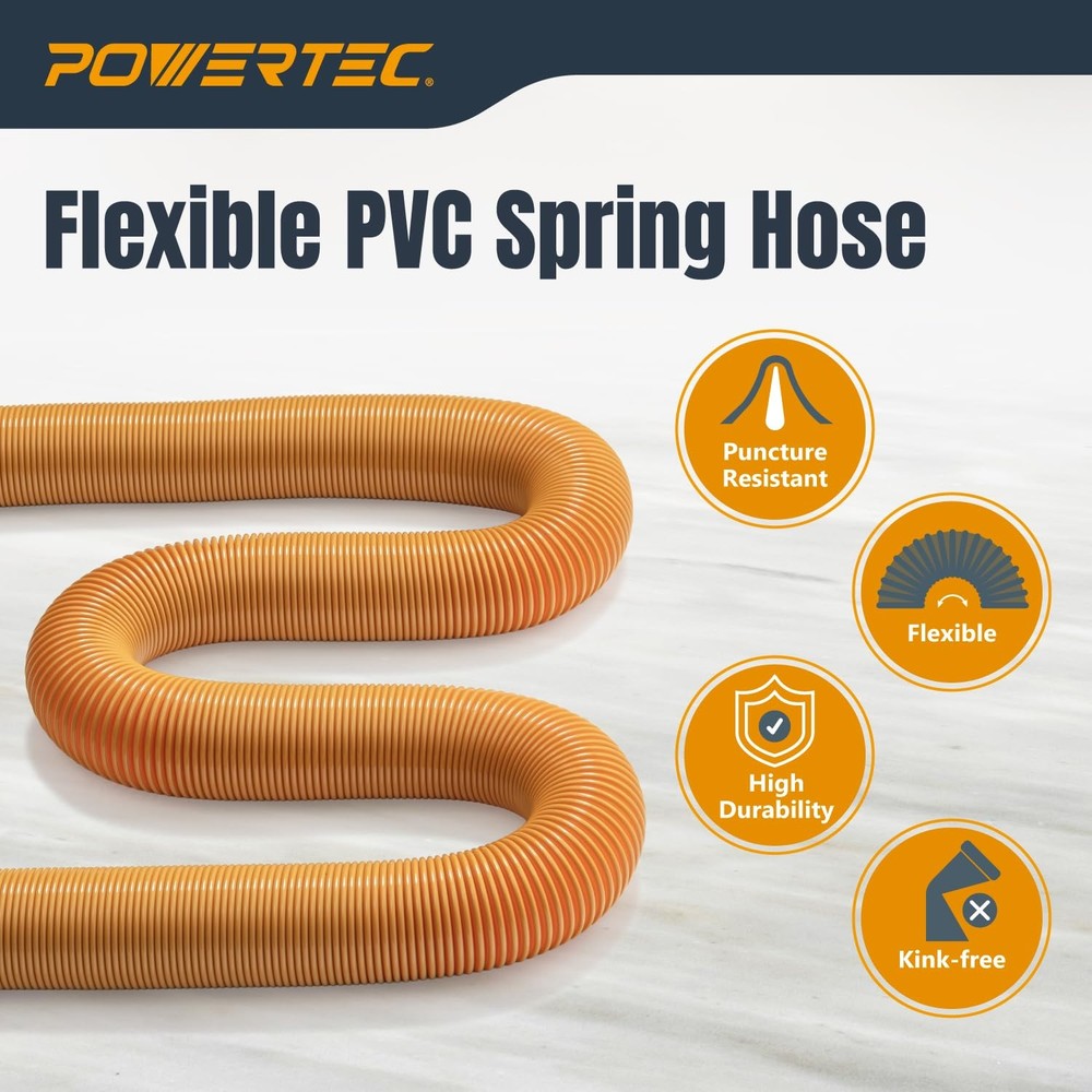 Powertec Power Tool Hose Kit 20 Vacuum Hose 4 Quick Change Adapters Threaded
