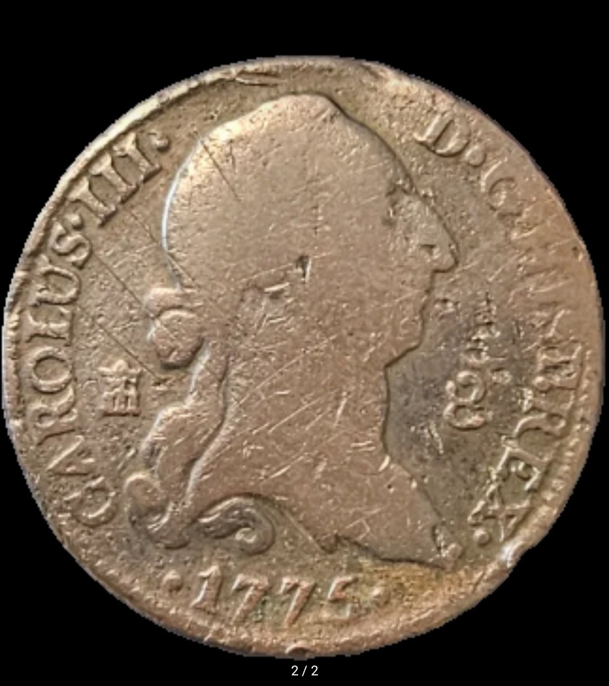 SPAIN 8 Maravedis 1775 - Copper