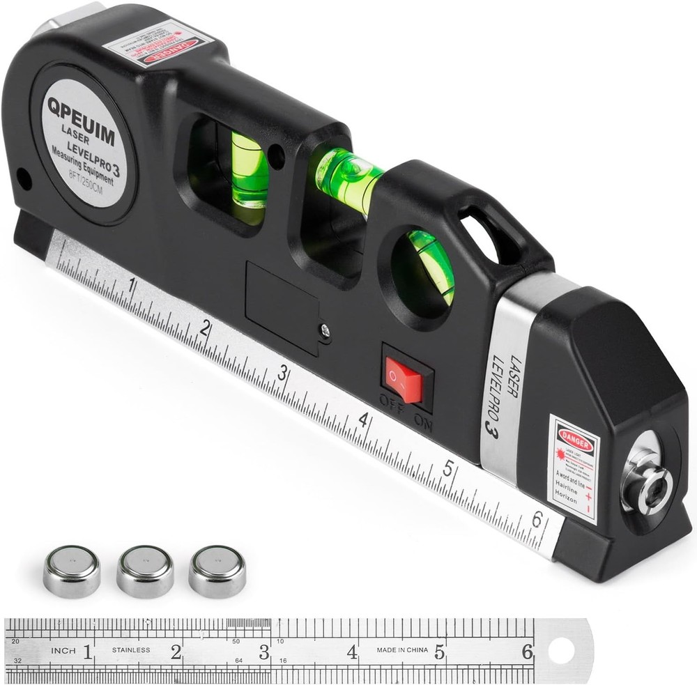Cinta Metrica de Nivel Laser Multiusos con Soporte Triangular para Construccion