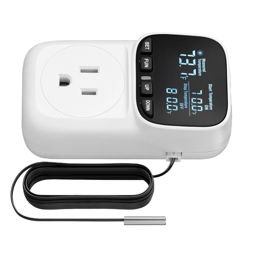 Temperature Controller Plug Digital Thermostat With Timer Functions 16A 1800W