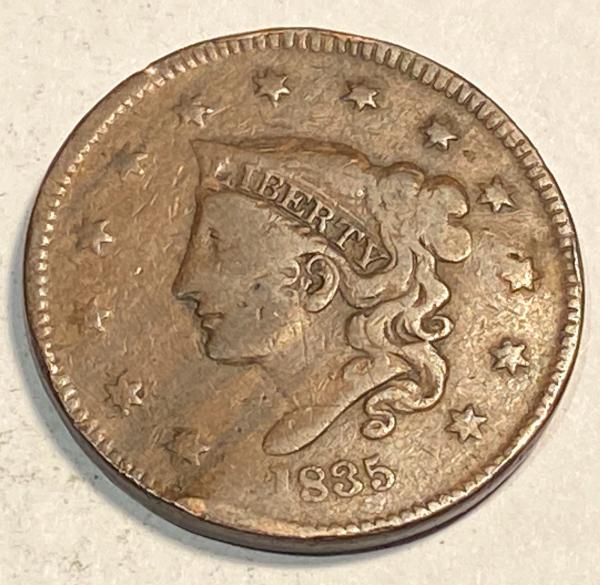 1835 Large Cent  Nice Looking Very Fine #1