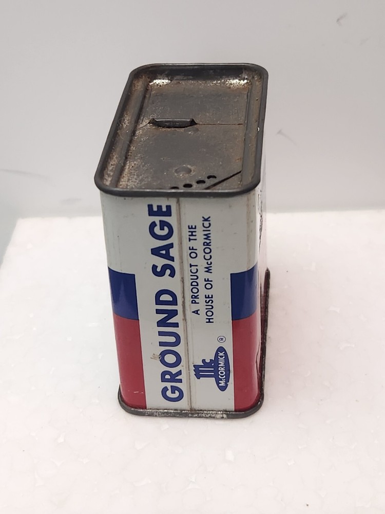 1950's SPICE TIN SCHILLING Ground SAGE 1 OZ. MCCORMICK & CO.