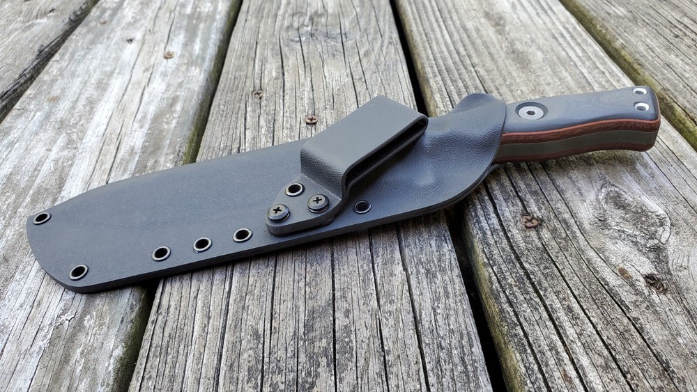 Custom Kydex sheath for the TOPS "OPERATOR 7 ", Taco style, beltloop(Bk)