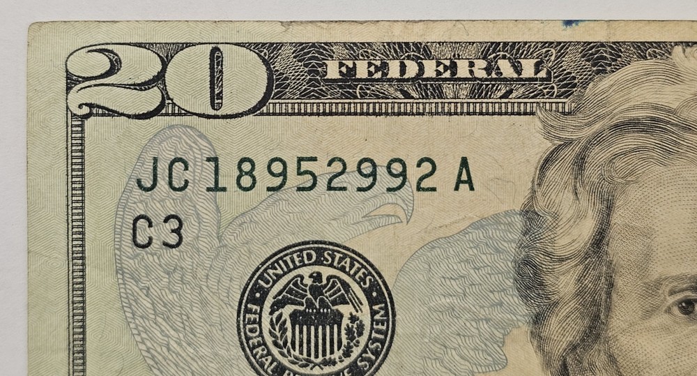 🗯1996 $20 Noticeable Misaligned Cut Error- Federal Reserve Note🗯