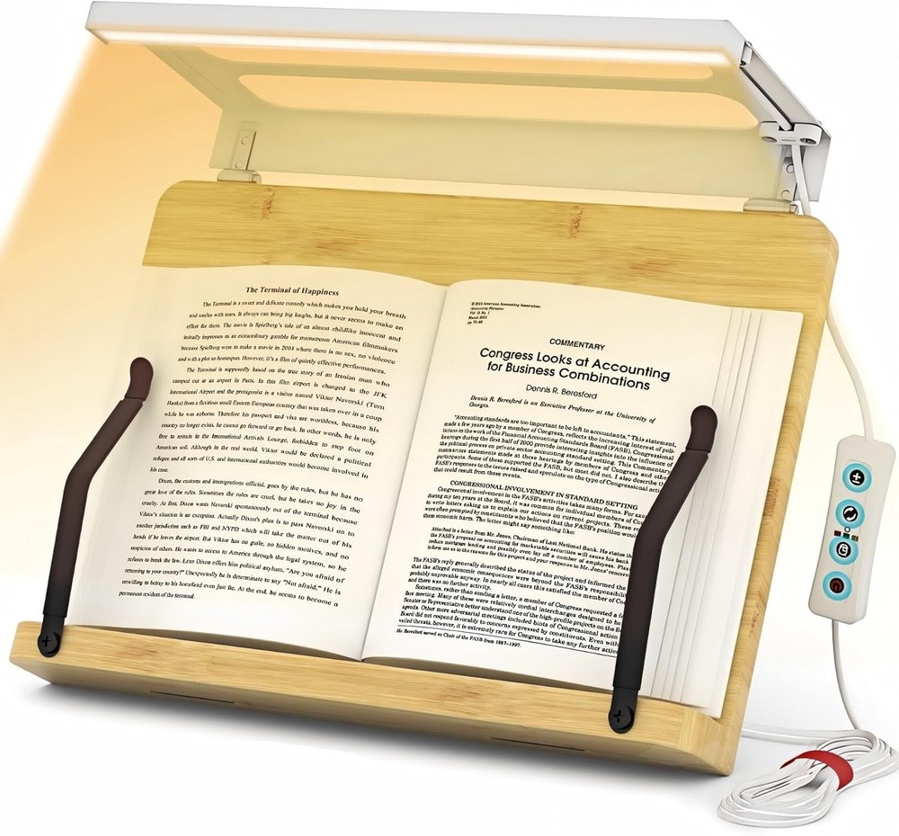 Book Stand Reading – Adjustable & Foldable Book Holder W/ High CRI 90 No-Flicker