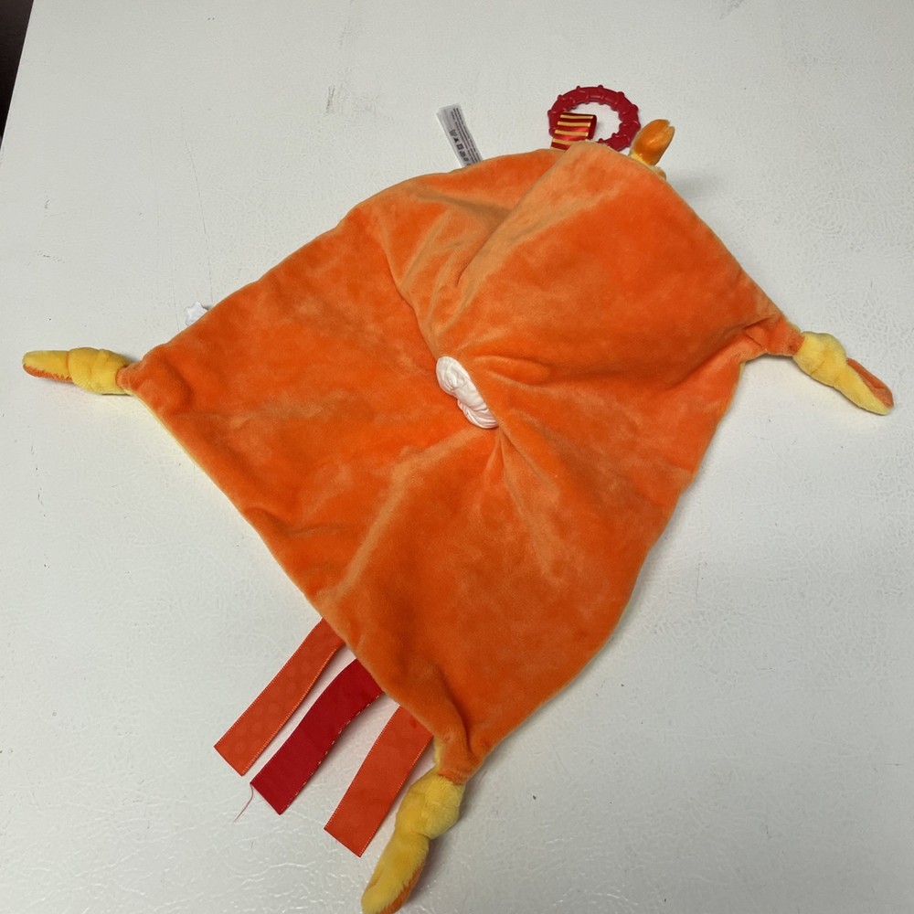 Tommee Tippee Gerry Giraffe Lovey Security Blanket Teether Ribbons Orange Yellow