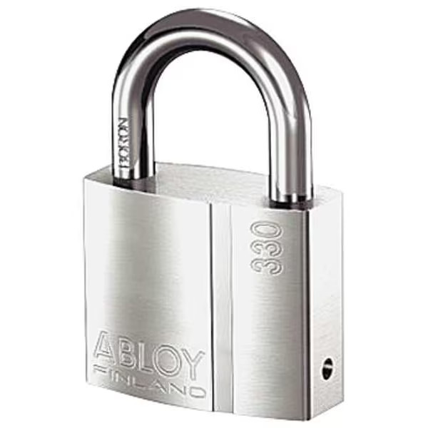 Padlock, Keyed Different, Standard Shackle, Rectangular Brass Body, Hardened