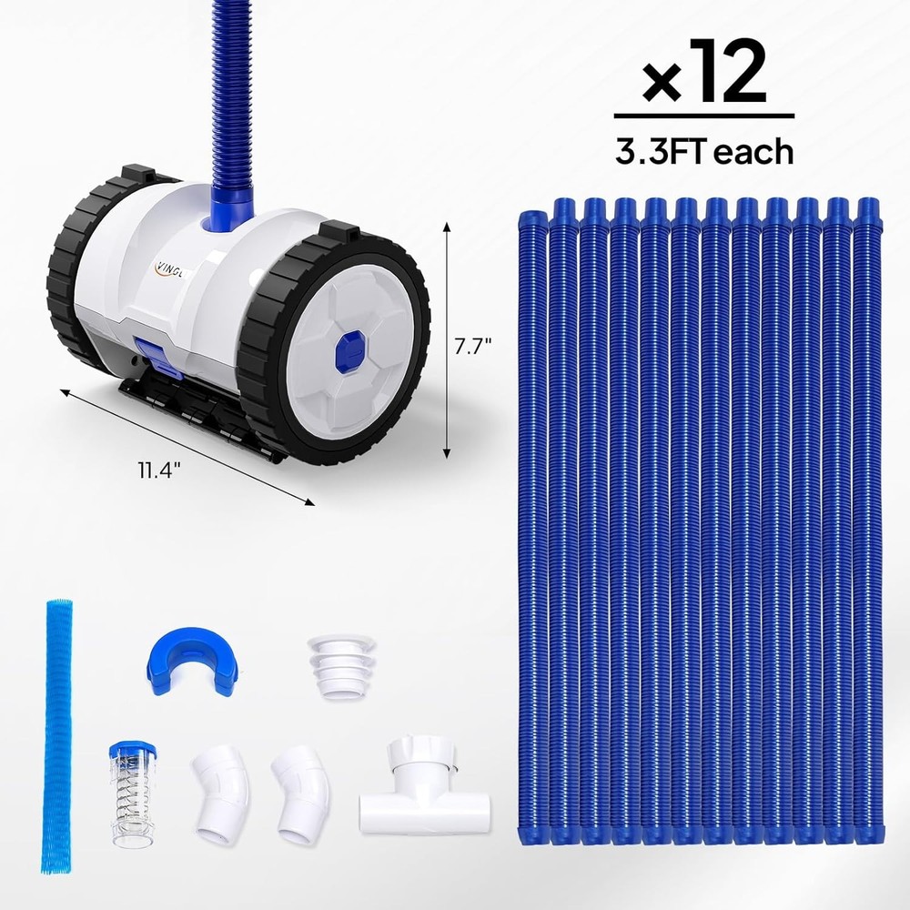 Automatic Suction Side Pool Vacuum Cleaner Wall Climbing Sweeper with 40 ft Hose