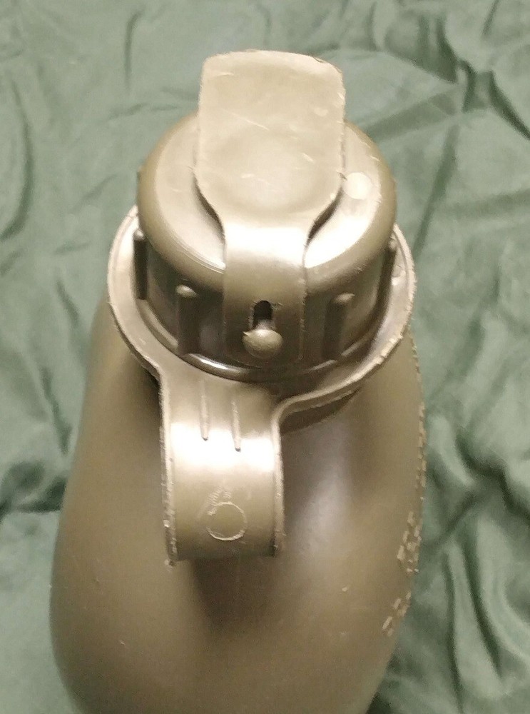 One Quart OD Canteen and Acu Cover, Used