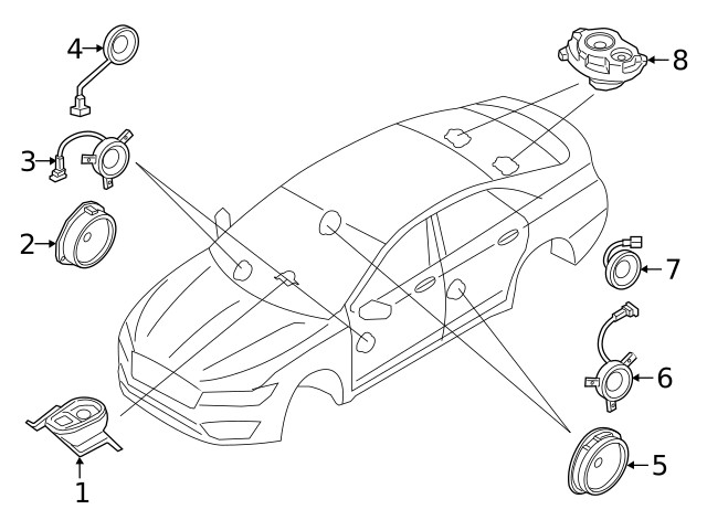 Genuine Ford Front Dr Speaker HP5Z18808B