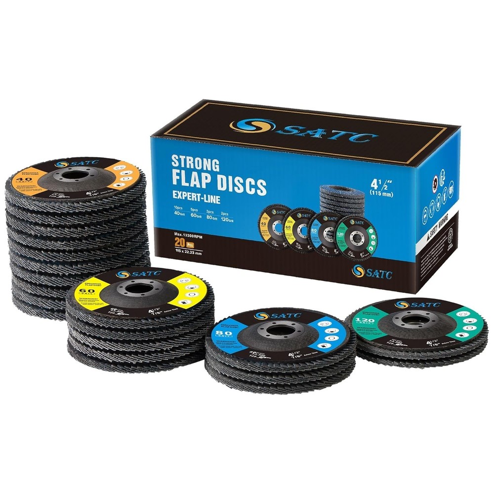 Superior 20-Pack 4.5" Flap Discs for Angle Grinders – Long Lasting Performance