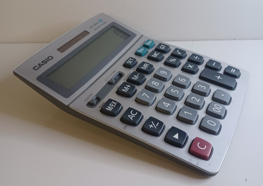Casio DM-1200TEV Two Way Power Solar Calculator 12 Digit Large Button Display