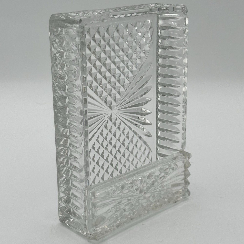 VTG Crystal Rectangular Cigar/Cigarette Box/Ashtray/Dish Hollywood Regency
