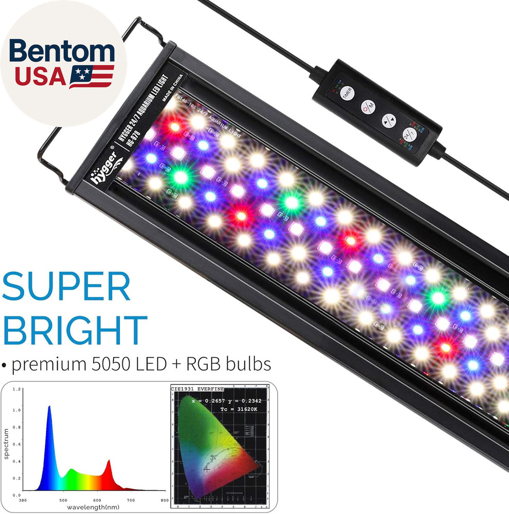 Advanced LED Aquarium Light with Timer, 24/7 Lighting Cycle & DIY Mode, Full Spe