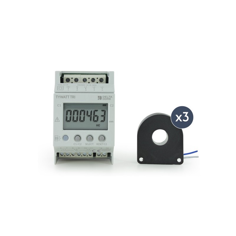 Delta Dore 6110010 Consumption Indicator For Three-Phase Meter Tywatt Tr