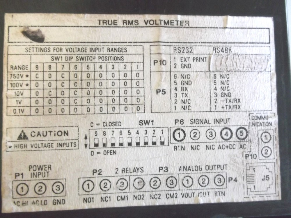 Omega DP25-VRMS-R True RMS Digital Voltmeter Panel-Mount Meter w/ Bezel