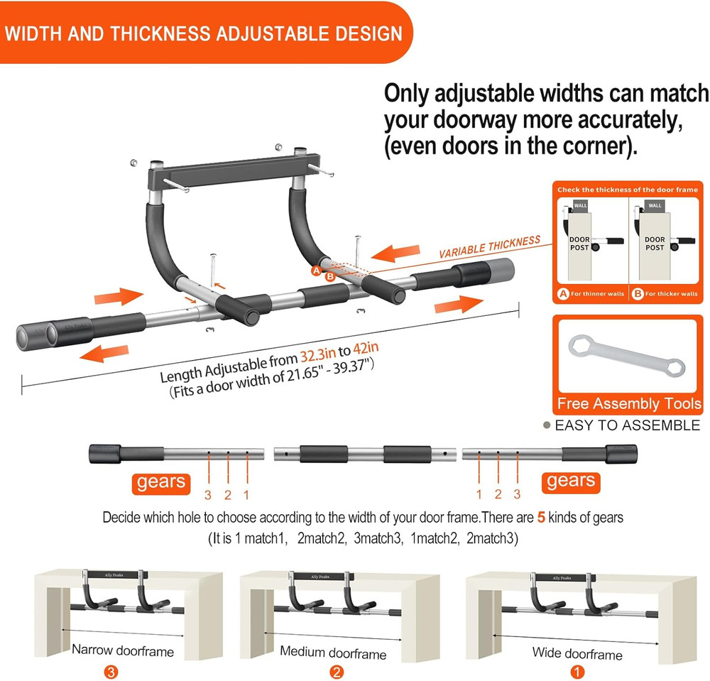 Pull up Bar for Doorway,Multiple Levels Width Adjustable Pull up Bar Accurately
