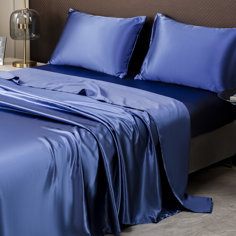 Satin Silk For Bedding Flat Bed Sheet / Pillowcase / Flat Sheet Queen/King Bed