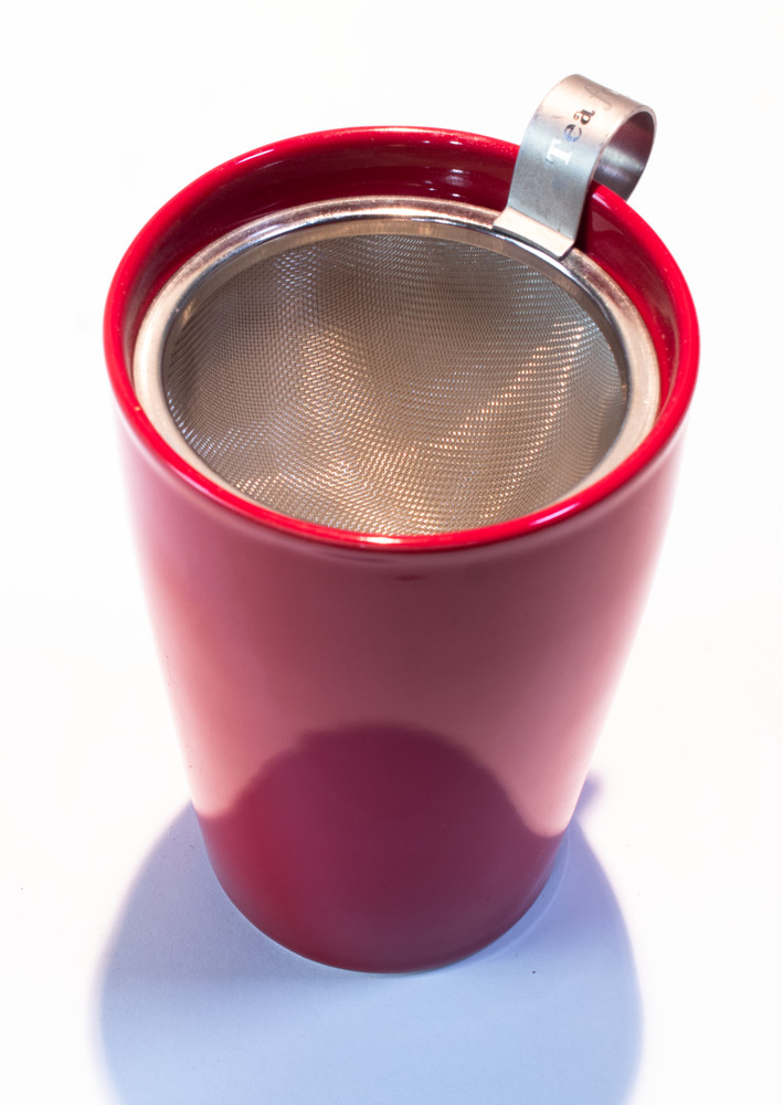 Tea Forte Red Cup w/Infuser Basket & Lid