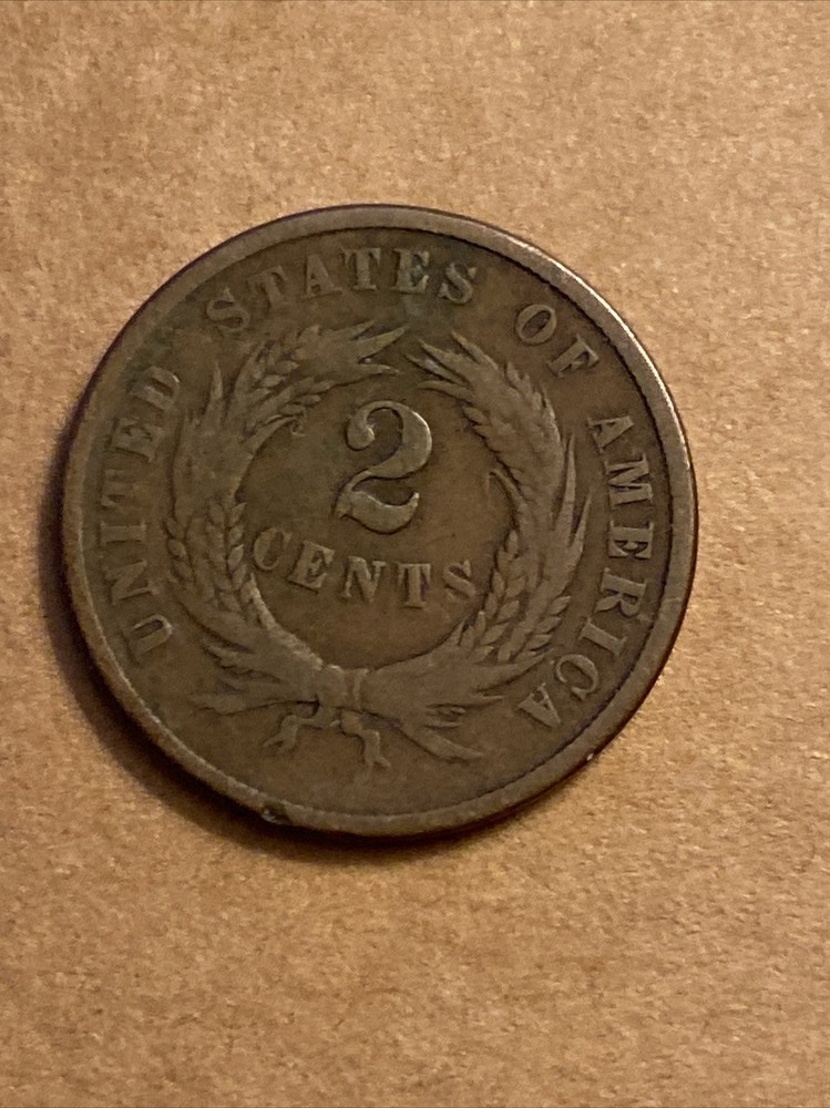 1864 2 Cent Piece AC￼