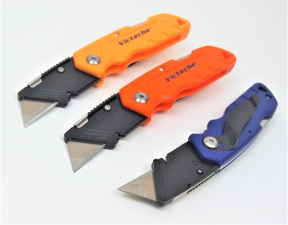 12PC Folding Lock-back Utility Knife With 72 Blades 3 Colors