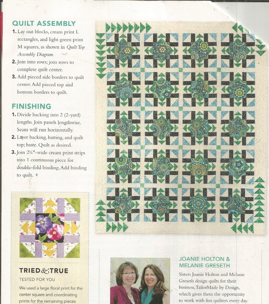 A0382 GREEN SPACE QUILT PATTERN/INSTRUCTIONS