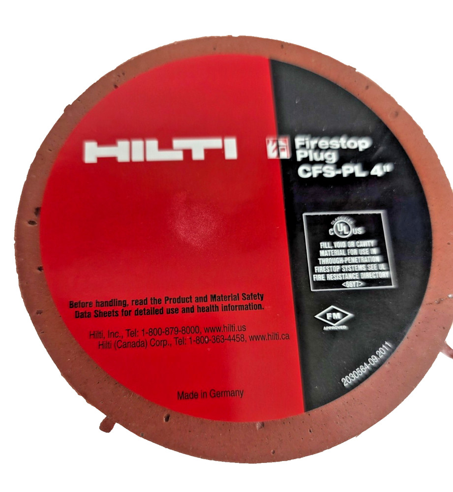 Hilti Firestop Plug CFS-PL 4" (QTY 3)