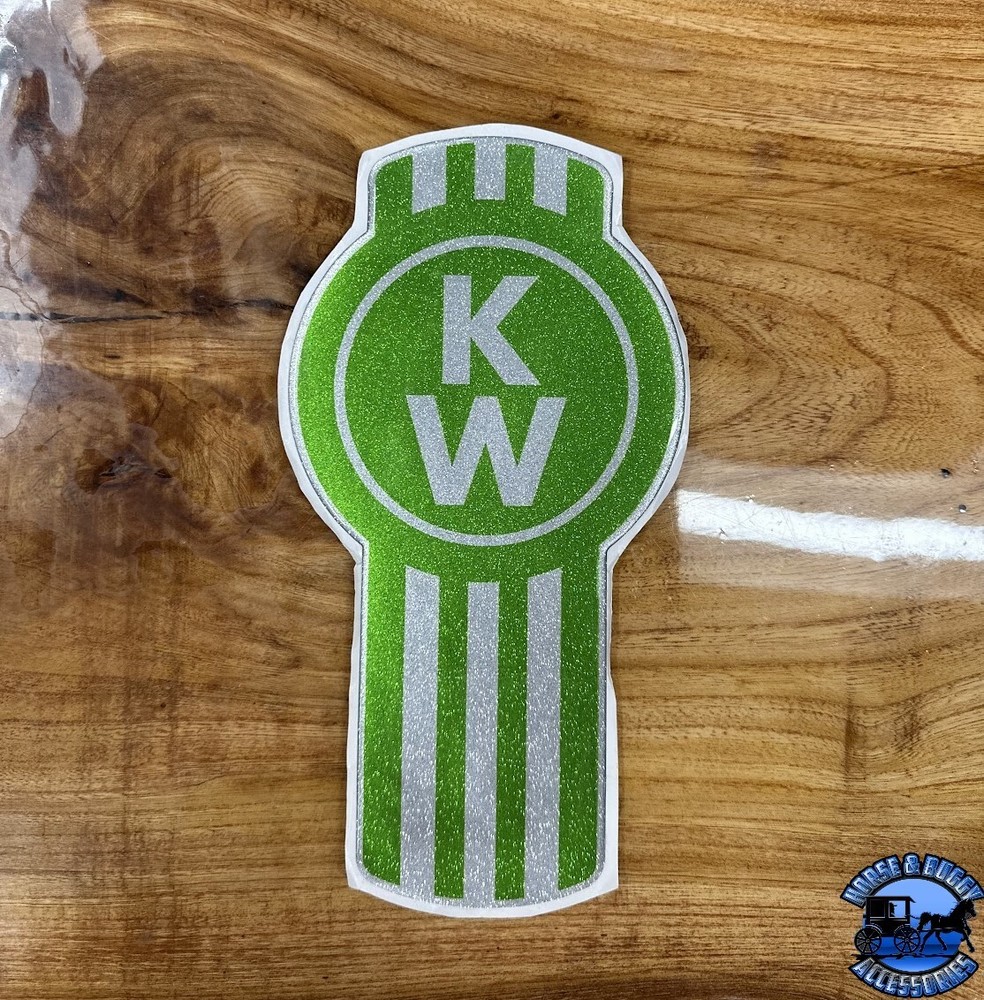 New Style Lime Green/Silver Kenworth Emblem Decal Replacement High Quality