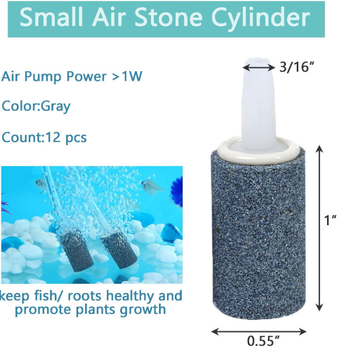 Aquarium Air Stones 12 Pack Bubble Diffuser for Fish Tank & Hydroponics