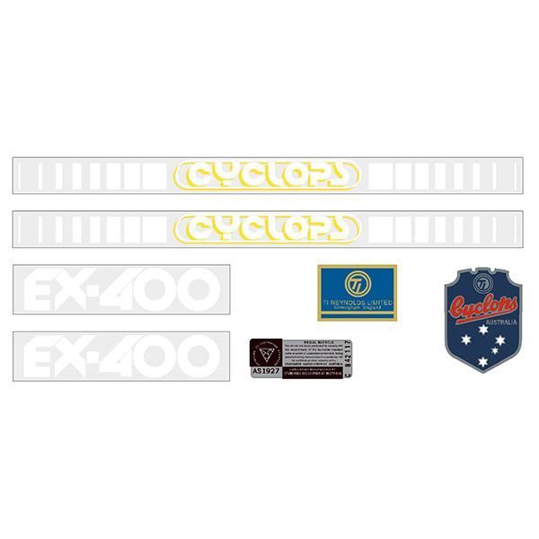 Cyclops - EX400 - Yellow shadow - decal set - old school bmx
