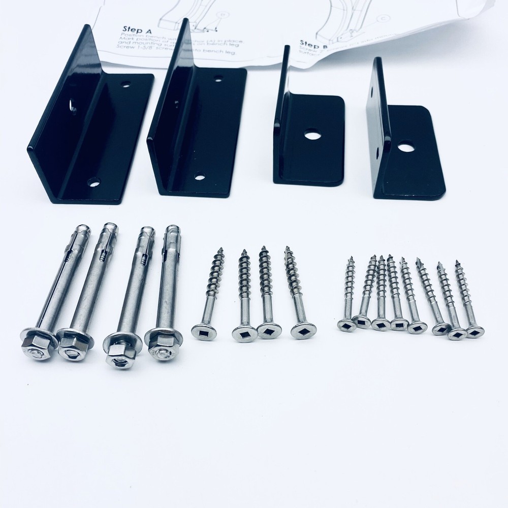 SURFACE MOUNT KIT FOR BENCHES (2) 4.5" & (2) 3" BRACKETS ABC9404