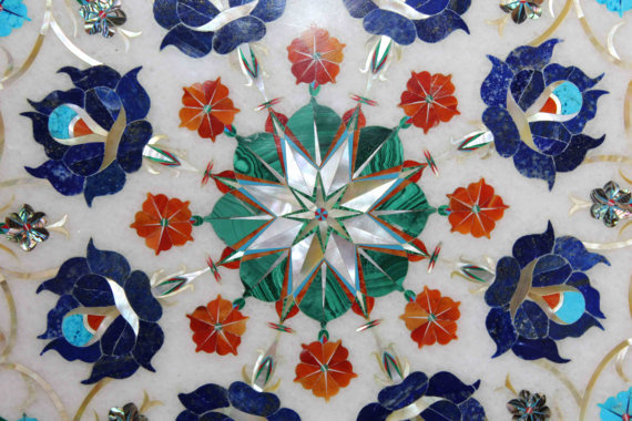 15" Marble Side End Table Top Inlay Handmade Work Home Decor