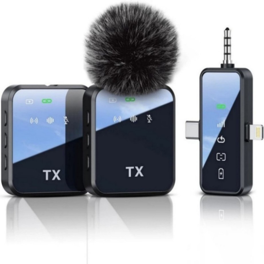 3in1 Mini Microphone for iPhone/Android/Camera Wireless Lavalier Microphone&%%