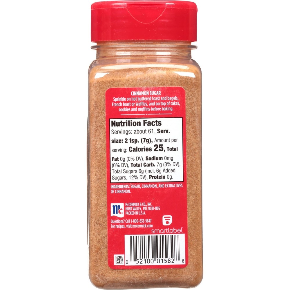 McCormick Non-GMO Kosher Cinnamon Sugar, 15 oz Bottle