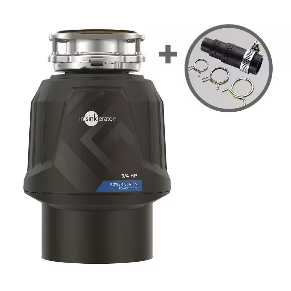 Power .75HP, 3/4 HP Garbage Disposal, EZ Connect Continuous Feed Food Waste Disp
