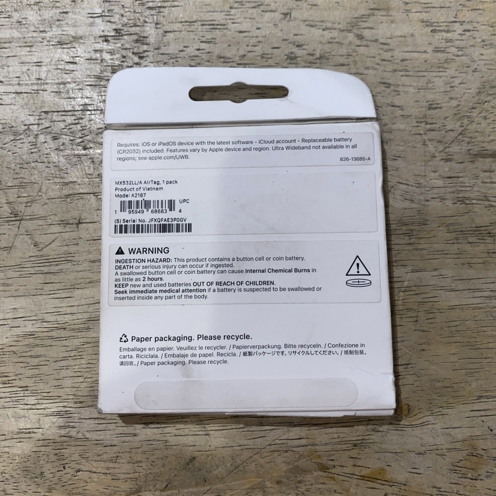 Apple AirTag Silver MX532LL/A