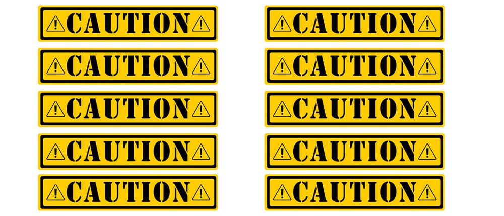(10) Caution Sticker Decals - Warehouse Danger Warming Hard Hat 3.5" each