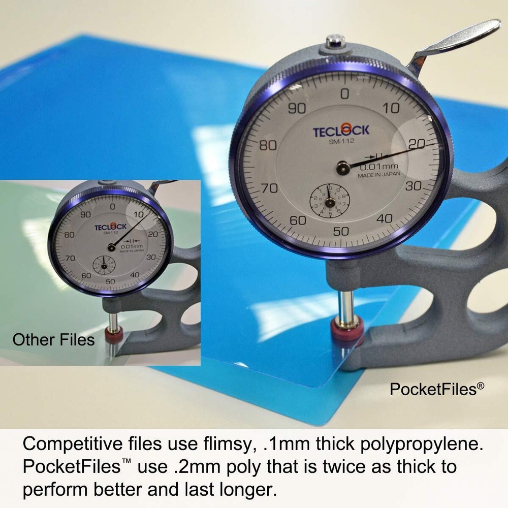 PocketFile Clear Poly Document Folder 3-Cut Tab Letter Size 36 Pack 6 Colors